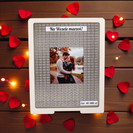 Skarbonka wykreślana przezroczysta - z twoją grafiką, dowolny cel - biała