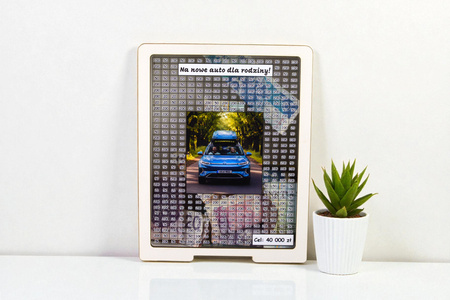 Skarbonka wykreślana przezroczysta - z twoją grafiką, dowolny cel - biała