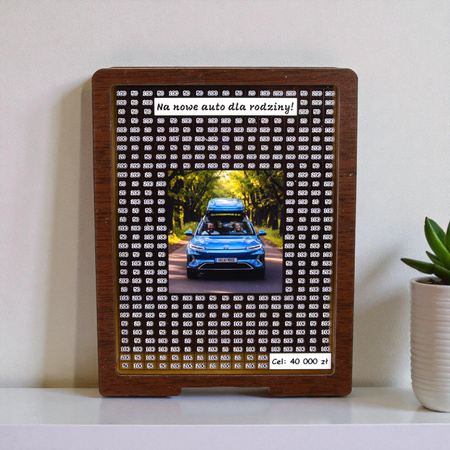 Skarbonka wykreślana przezroczysta - z twoją grafiką, Wakacyjna - Wenge