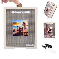 Skarbonka wykreślana przezroczysta - z twoją grafiką, Wakacyjna - Biała