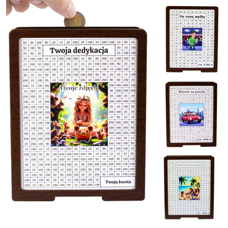 Skarbonka wykreślana - z twoją grafiką, dowolny cel