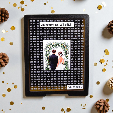 Skarbonka wykreślana przezroczysta - z twoją grafiką, Wakacyjna - Czarna