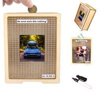 Skarbonka wykreślana przezroczysta - z twoją grafiką, dowolny cel - drewno