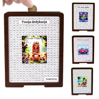 Skarbonka wykreślana - z twoją grafiką, dowolny cel